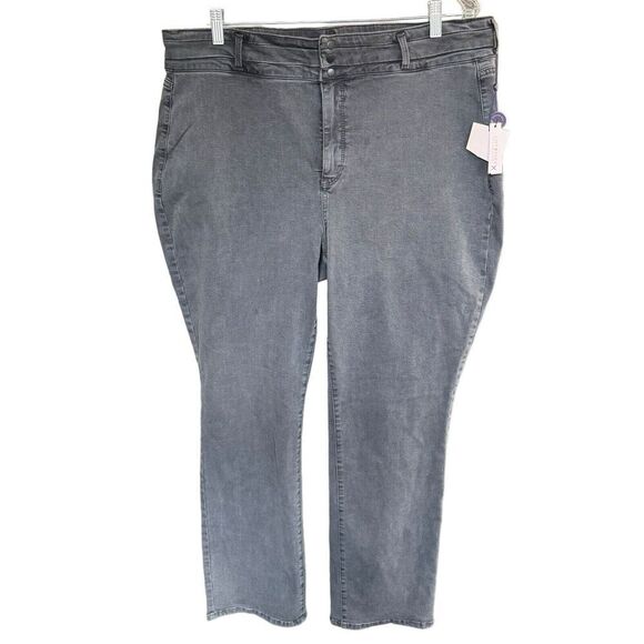 NYDJ Not Your Daughters Jeans Women 18W Marilyn Straight High Rise Stretch Black - Picture 1 of 11